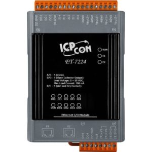 ET-7024 ET-7224 Modul achizitie date cu 4 iesiri analogice 5 intrari digitale tip contact sau wet si 5 iesiri digitale de tip sink Modul achizitie date cu 4 iesiri analogice 5 intrari digitale tip contact sau wet si 5 iesiri digitale de tip sink